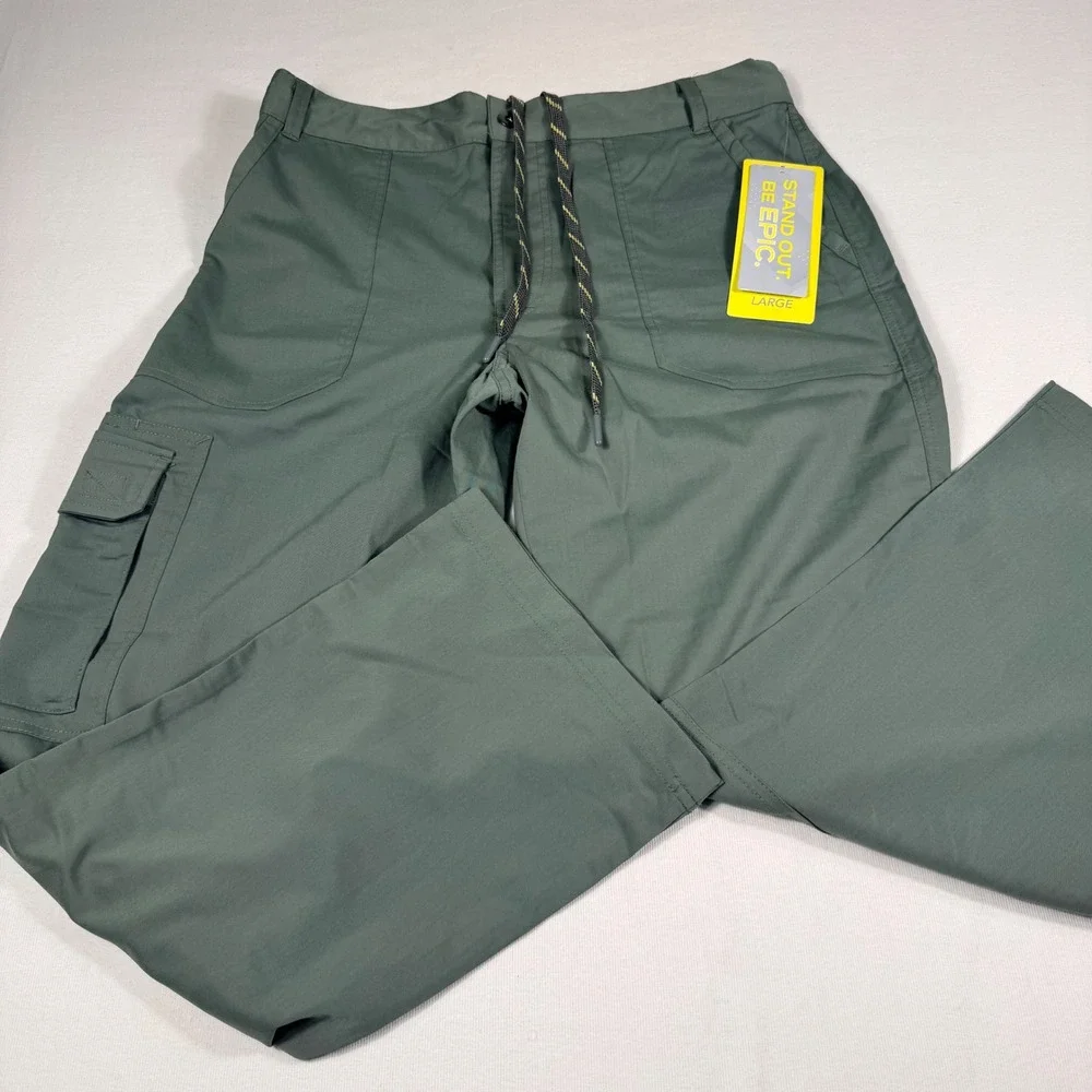 Med Works Epic Cargo Scrub Pants Large Short Olive Green Stretch 9500S